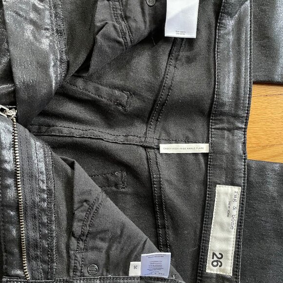 rag & bone Casey Coated High Rise Ankle Flare Jeans, NWOT - Picture 11 of 13